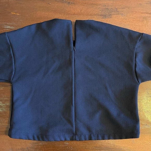 Adidas Cropped Trefoil Women's Sweatshirt Legend Blue Textured Size Small - Picture 6 of 9